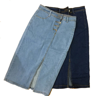 Falda Midi Denim Entallada con Botones y Abertura Lateral - Image 8