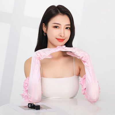 Guantes Largos de Satén Elástico para Novia - Elegancia Etiqueta - Image 6