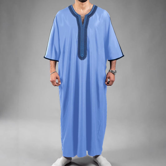 Túnica Marroquí Étnica para Hombre con Estampado Digital 3D
