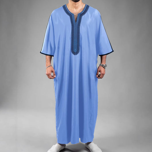Túnica Marroquí Étnica para Hombre con Estampado Digital 3D