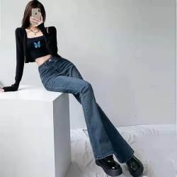 Jeans Acampanados Retro Cintura Alta Efecto Esbeltez para Mujer - Image 8