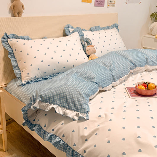 Juego de Cama Princesa de Tres Piezas con Motivo de Corazones para Niñas - Image 13