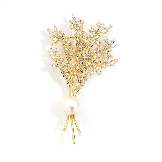 Broche de Diseño Exclusivo con Perla y Circón para Mujer - Image 3
