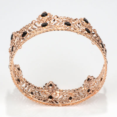 Anillo Retro Europeo-Americano Corona Dorada para Hombre en Negro - Image 6