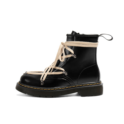 Botines Escolares de Cuero Estilo Británico con Cordones - Image 5