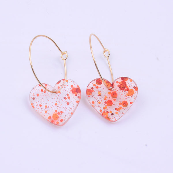 Aretes de Corazón con Lentejuelas Acrílicas Minimalistas - Image 6