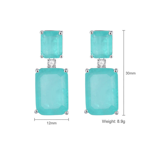 Aretes Rectangulares de Piedra Azul Marino - Gema de Alta Calidad - Image 12