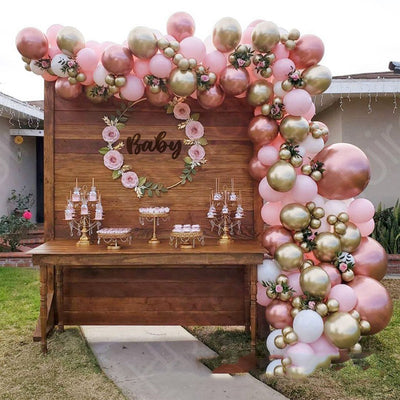 Set de Globos Metalizados Oro Rosado para Fiestas - Image 10