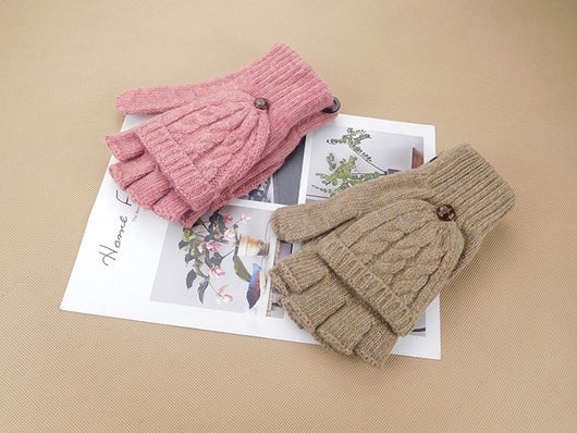 Guantes Tejidos Coreanos de Invierno - Cinco Dedos Semiabiertos para Estudiantes - Image 4