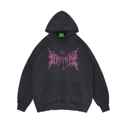 Sudadera Vintage Negra Oversize con Detalles Desgastados - Image 8