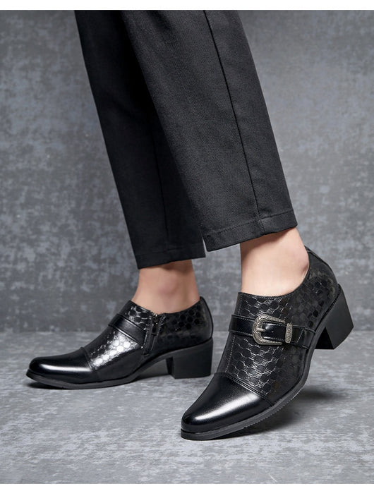 Zapatos Casuales de Cuero Cubano con Diseño Piel de Serpiente para Hombre - Image 15