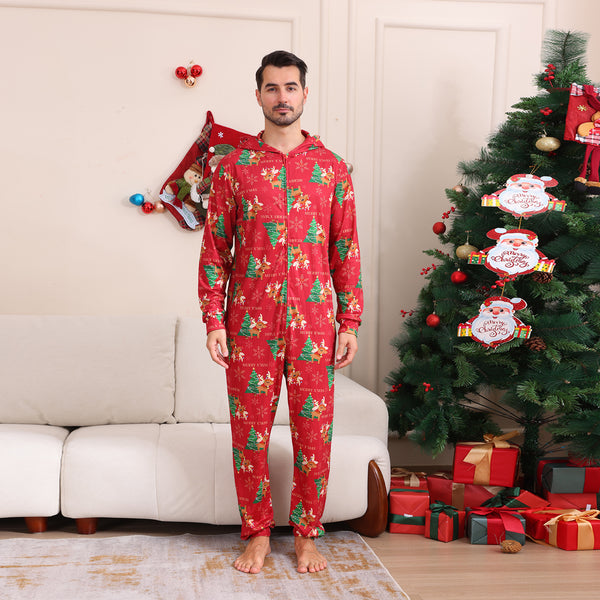Conjunto Navideño Familiar de Pantalones Largos para Niños y Niñas