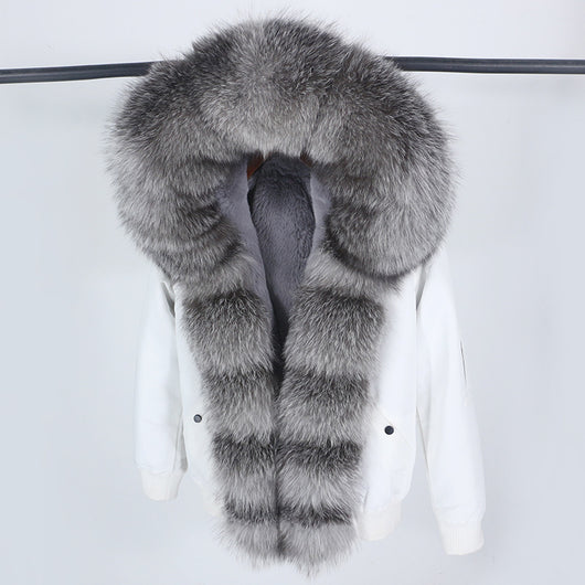 Abrigo de Piel con Cuello Desmontable y Compartimento Interior para Mujer - Image 12