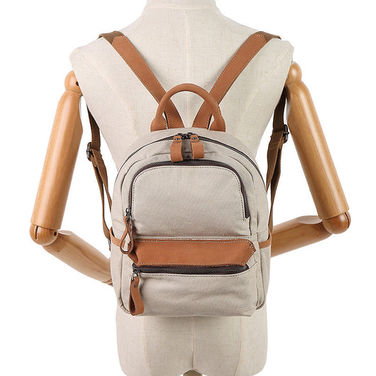 Mochila Canvas Impermeable de Color Liso para Mujer - Image 7