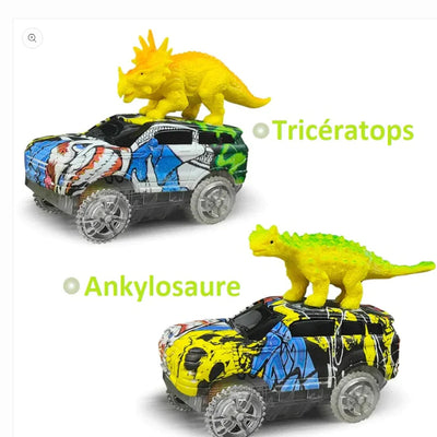 Juguete de Carrera en Pista Eléctrica Tiranosauro Dinosaurio Ensamblable con Simulación - Image 39