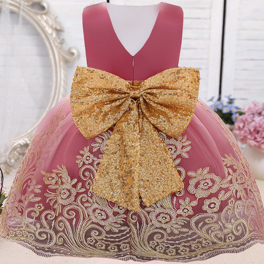 Vestido de Princesa para Niña de Un Año - Diseño Europeo Estampado Elegante - Image 28