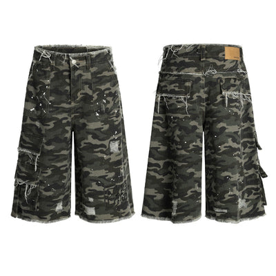 Shorts de Trabajo Camuflaje Pierna Ancha - Estilo Casual Moderno - Image 5