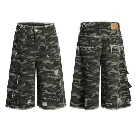 Shorts de Trabajo Camuflaje Pierna Ancha - Estilo Casual Moderno - Image 5