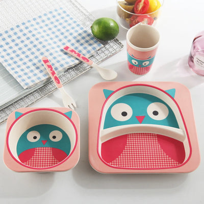 Juego de Vajilla Infantil 5 Piezas - Platos y Vasos de Fibra de Bambú Natural para Bebés - Image 26