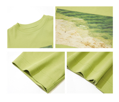 Playera de Algodón con Estampado de Pintura Artística para Mujer - Image 11