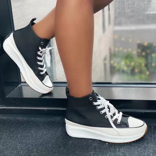 Zapatillas Plataforma Mujer Caña Alta Casual Otoño