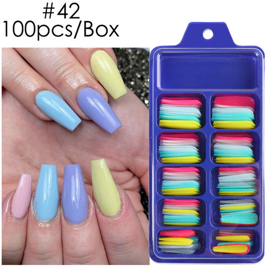 Uñas Postizas de Pasta Completa con Durabilidad Extendida - Acabado Ballet Azul - Image 42