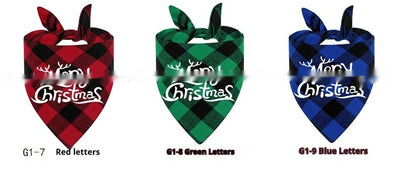Pañuelo Triangular Navideño para Mascotas a Cuadros - Image 22