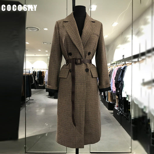 Abrigo de Lana a Cuadros Estilo Coreano - Image 9
