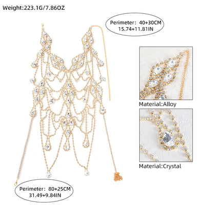 Cadena de Cuerpo Multicapa con Cristales - Accesorio Elegante para Pecho - Image 8