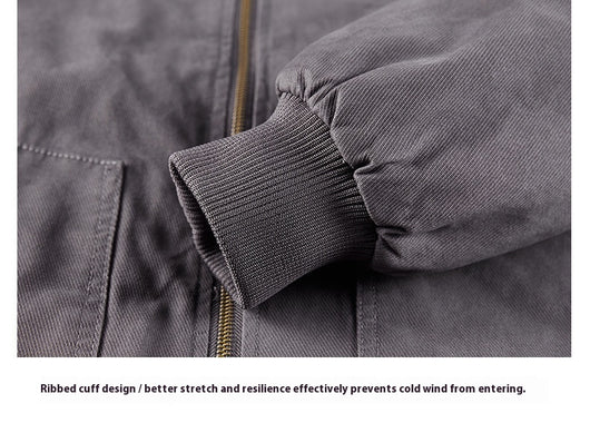 Chaqueta de Algodón Lavado con Forro Polar para Hombre - Resistente al Viento - Image 10