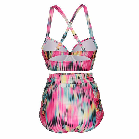 Bikini Estampado Push Up Cintura Alta Talla Grande Multicolor para Mujer - Image 14