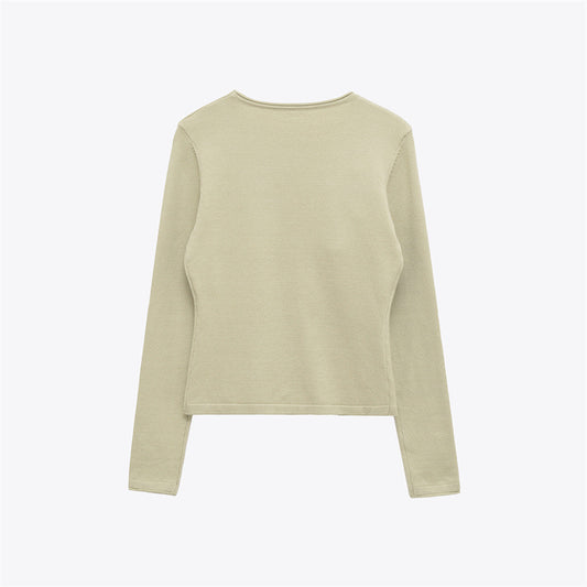 Suéter de Punto para Mujer con Cuello Redondo y Detalles Florales - Image 2
