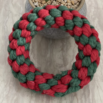 Juguete Masticable Navideño Tejido a Mano para Mascotas - Image 5