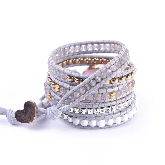 Pulsera de Piedra Natural Retorcida Tejida a Mano