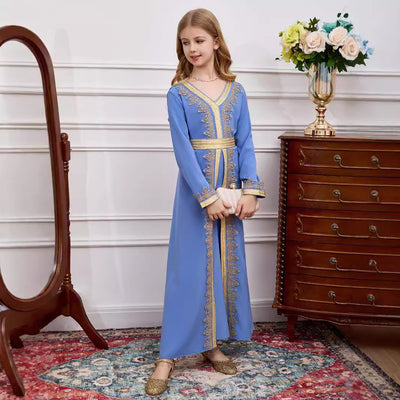 Vestido Infantil de Encaje con Cuello en V - Colección Dubai - Image 3