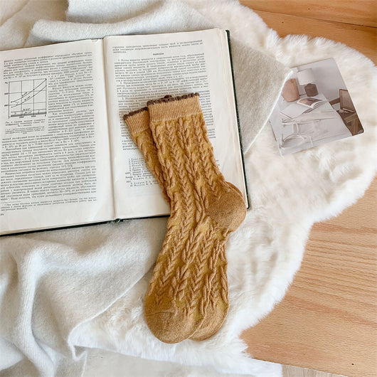 Calcetines de Lana Gruesa para Invierno Serie Amarilla con Cashmere Talla S - Image 7