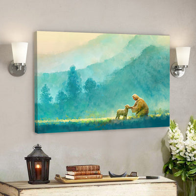 Cuadro Jesús con Cordero - Arte de Pared Inspirador para Cristianos