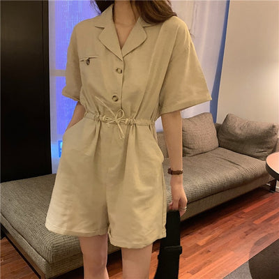 Jumpsuit Slim con Cuello Polo Suelto y Cordón Ajustable - Image 13