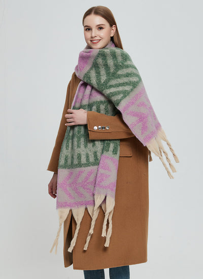 Pashmina de Otoño Invierno con Borlas - Tejido Grueso Europeo Estilo Moderno - Image 28