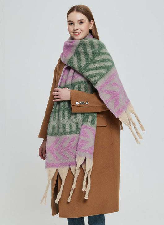 Pashmina de Otoño Invierno con Borlas - Tejido Grueso Europeo Estilo Moderno - Image 28