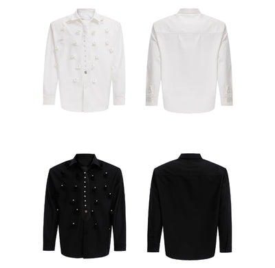 Cardigan Suelto Acolchado con Detalles de Perlas para Hombre - Image 10