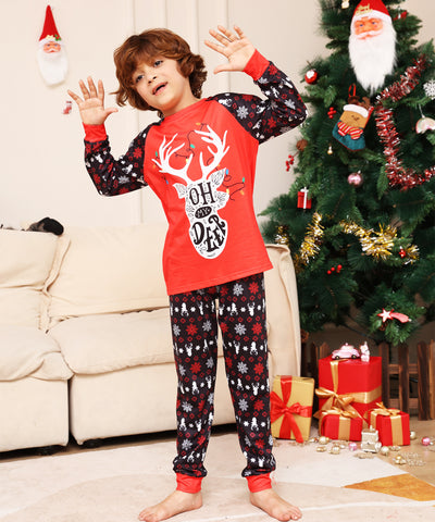 Pijama Navideño Familiar a Juego - Diseño Reno y Copo de Nieve - Image 5