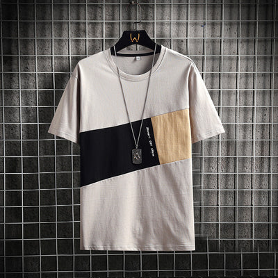 Playera Casual de Manga Corta con Costuras de Diseño para Hombre - Image 2