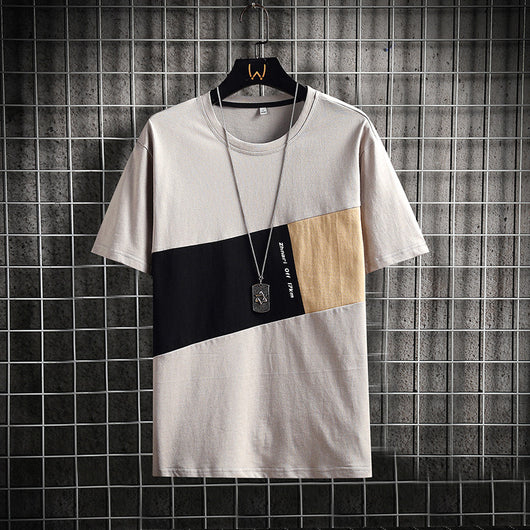 Playera Casual de Manga Corta con Costuras de Diseño para Hombre - Image 2