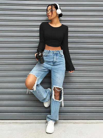 Playera Slim Fit Mujer Tendencia Otoño Invierno Street Style - Image 24