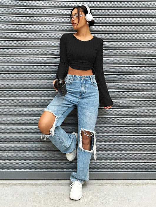 Playera Slim Fit Mujer Tendencia Otoño Invierno Street Style - Image 24