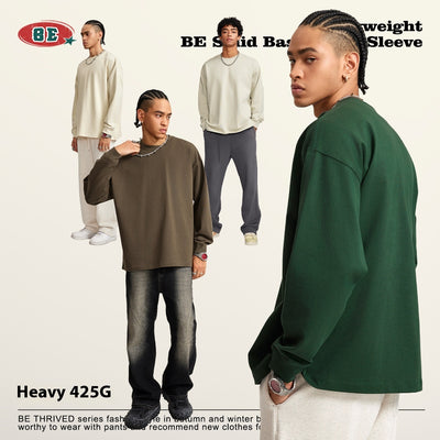 Camiseta Manga Larga Oversize para Hombre - Algodón Puro Otoño Invierno - Image 2