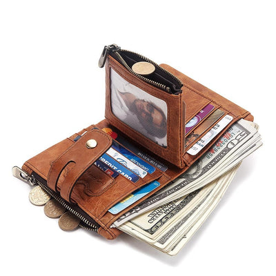 Billetera Retro de Cuero para Hombre con Múltiples Tarjetas y Protección RFID - Image 13