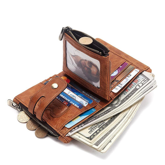 Billetera Retro de Cuero para Hombre con Múltiples Tarjetas y Protección RFID - Image 13