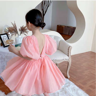 Vestido Princesa Estilo Occidental para Niñas con Mangas Abullonadas - Image 4